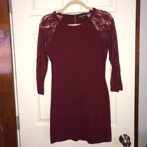 Express maroon bodycon dress